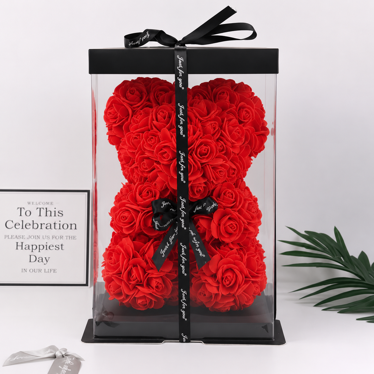 Eternal Rose Teddy Bear Gift Box 40cm