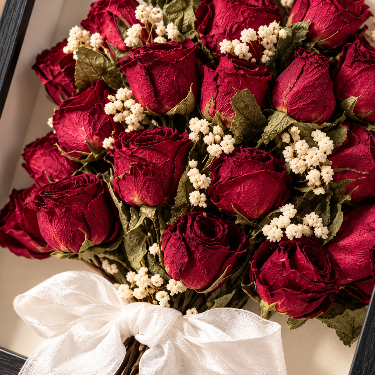 Preserved Rose Bouquet Shadow Box