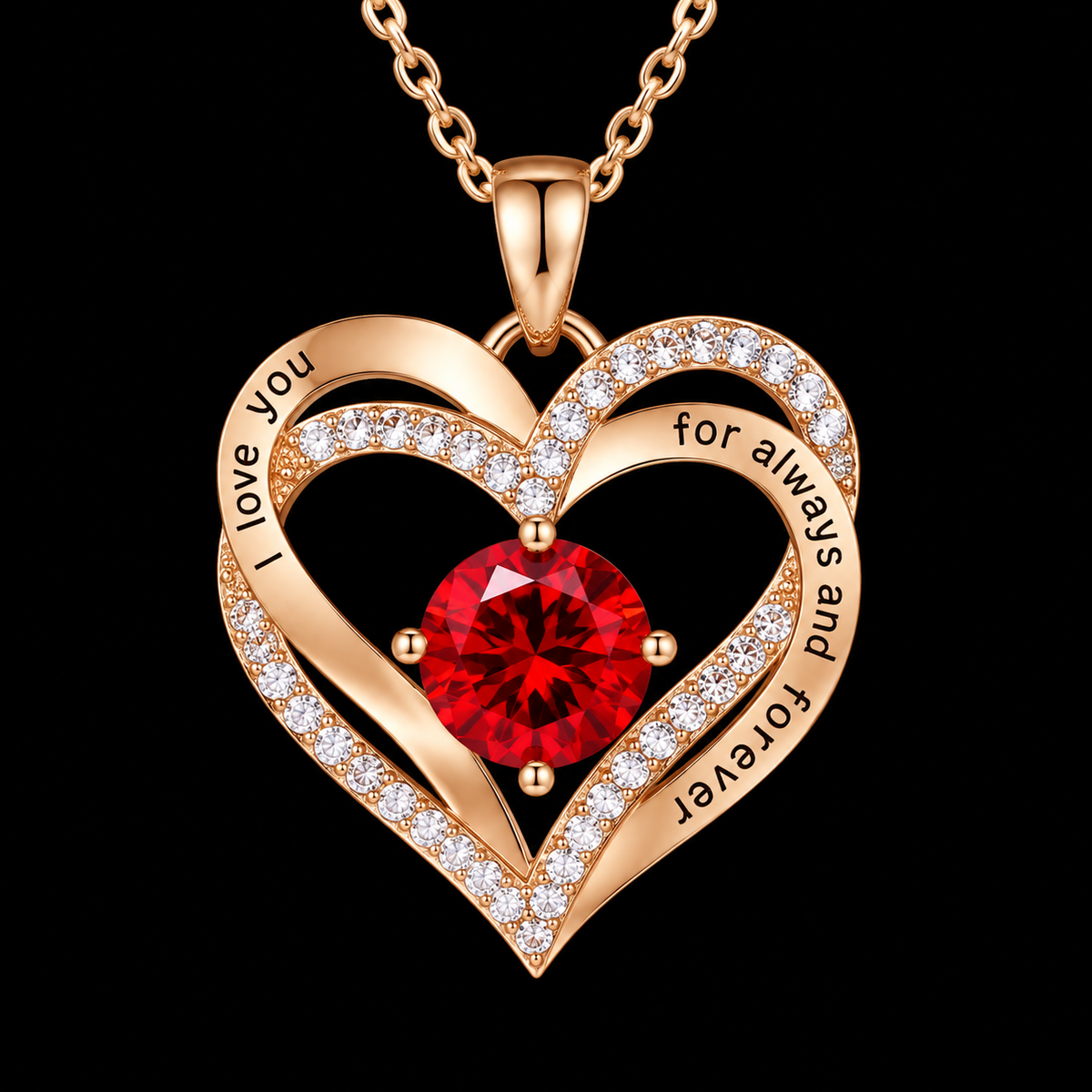Forever Rose Heart Necklace Gift Set