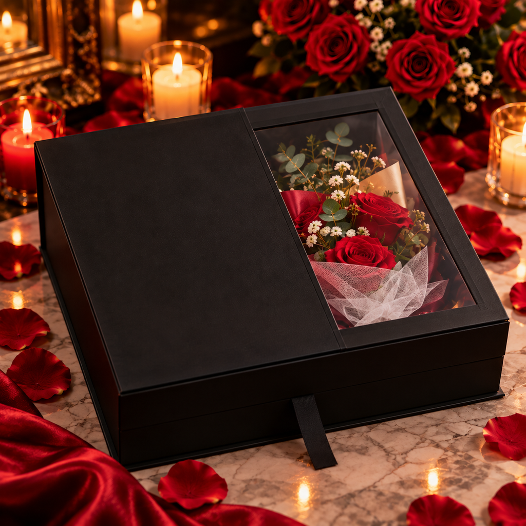 Luxury Rose & Aromatherapy Black Gift Box